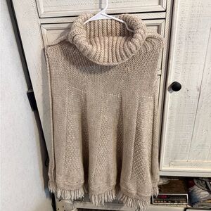 Elegant Tan Cowl Neck Sweater
